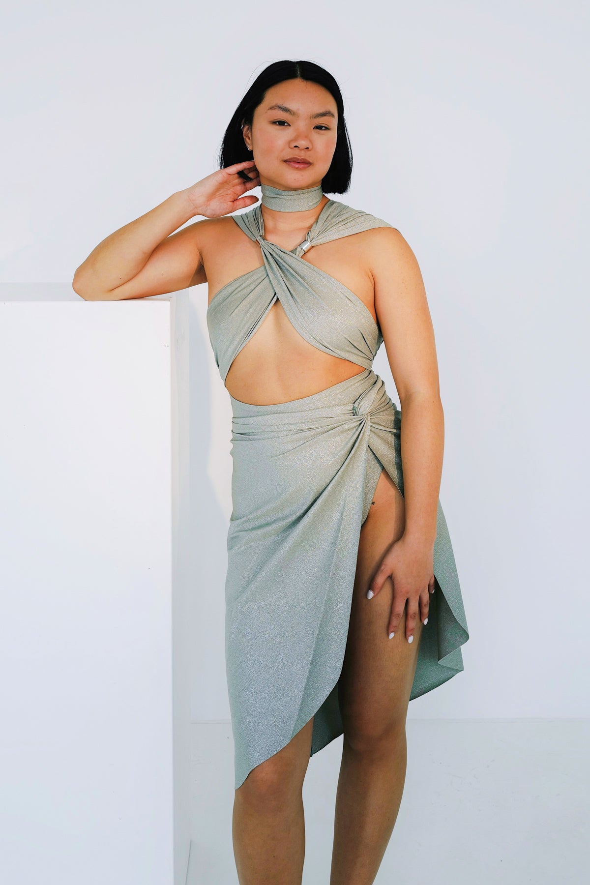 Sustainable Sparkle Skirt Pistaccio Island