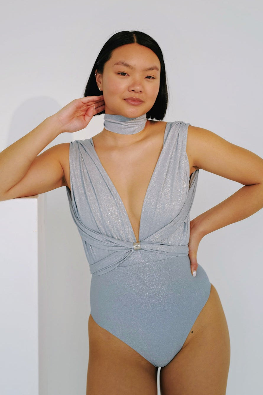 Sustainable & Convertible Sparkle Swimsuit OCEAN SKY