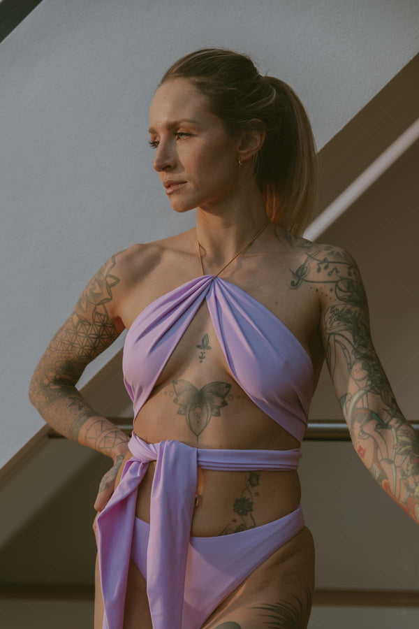 Sustainable Bandeau Bikini Lavender