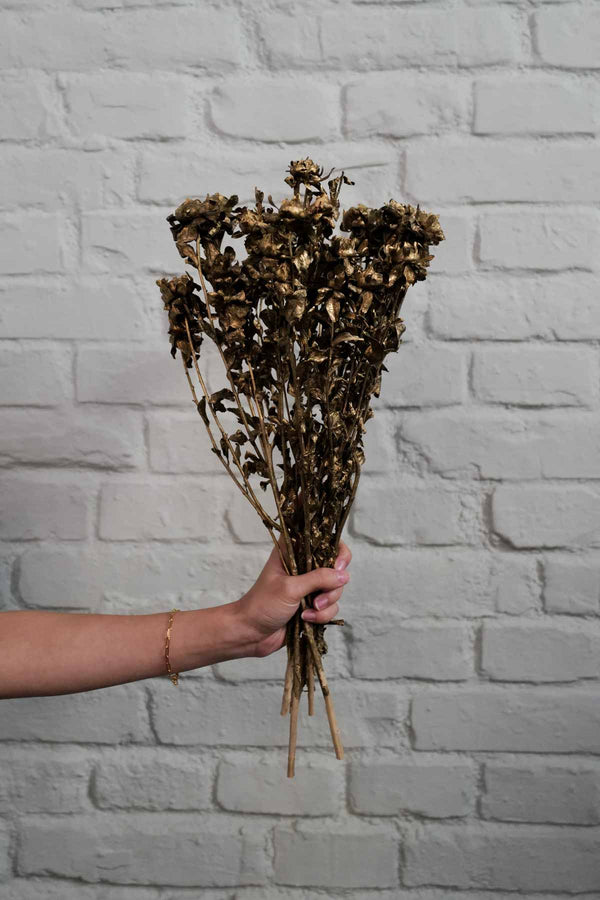 Bunch of Golden Dried Roses
