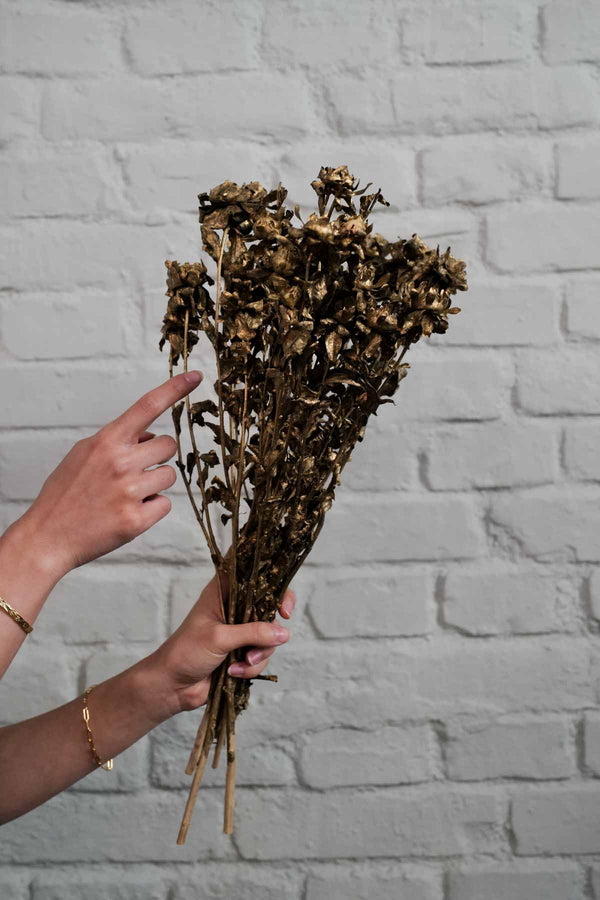 Bunch of Golden Dried Roses