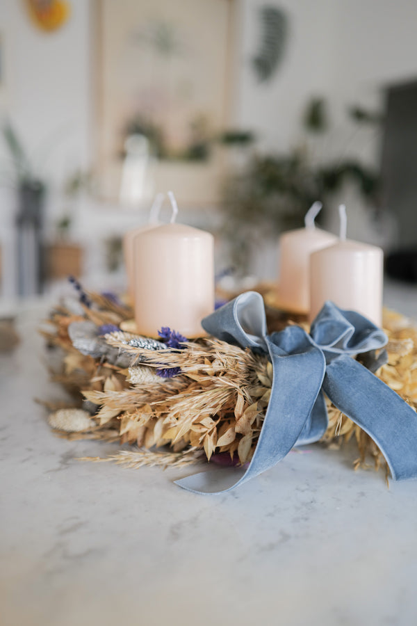 Dried Flower Christmas Wreath Gaia Blue