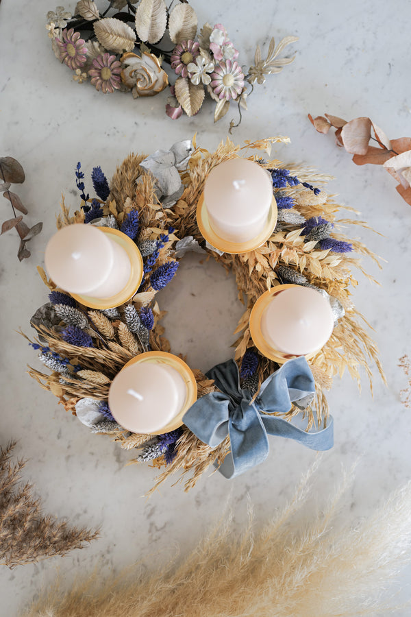 Dried Flower Christmas Wreath Gaia Blue