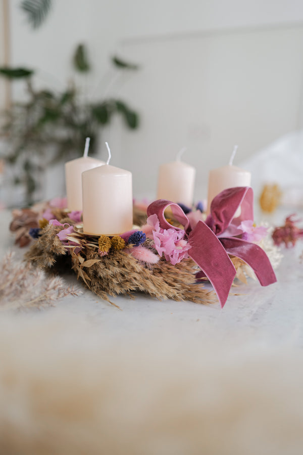 Dried Flower Christmas Wreath Gaia Rosé