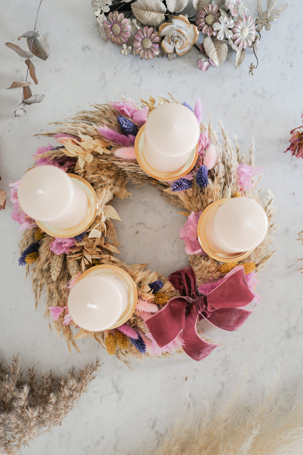 Dried Flower Christmas Wreath Gaia Rosé