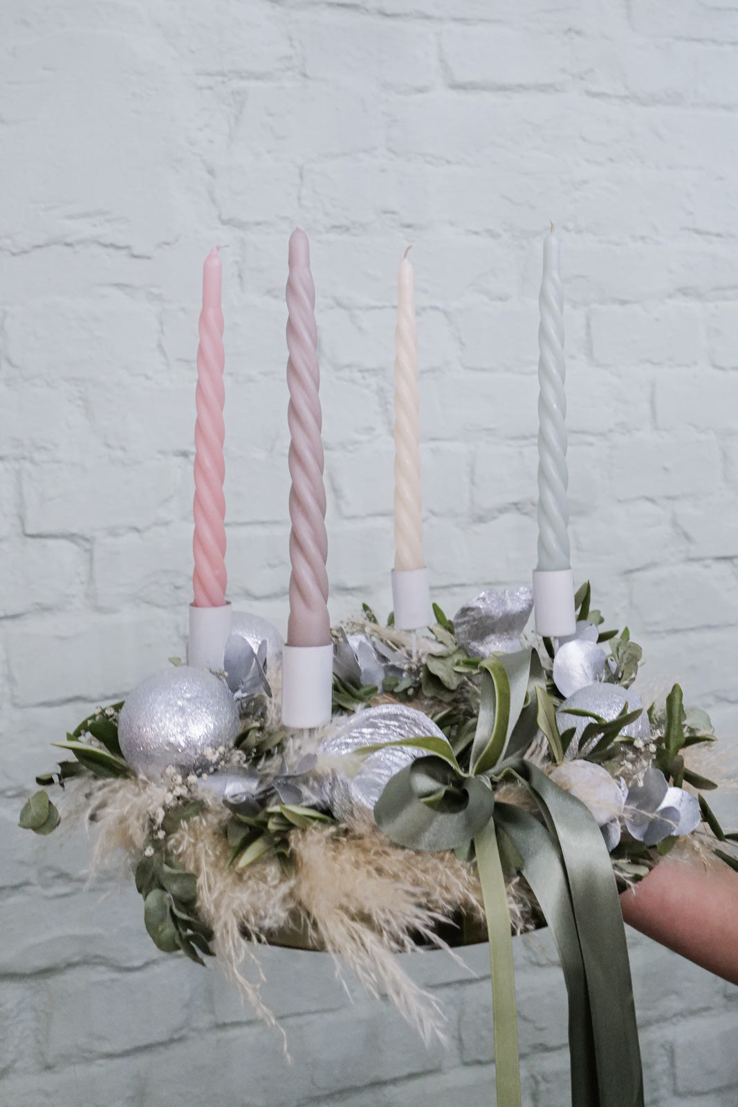 Adventskranz Dried Flower Christmas Wreath Olive 2025