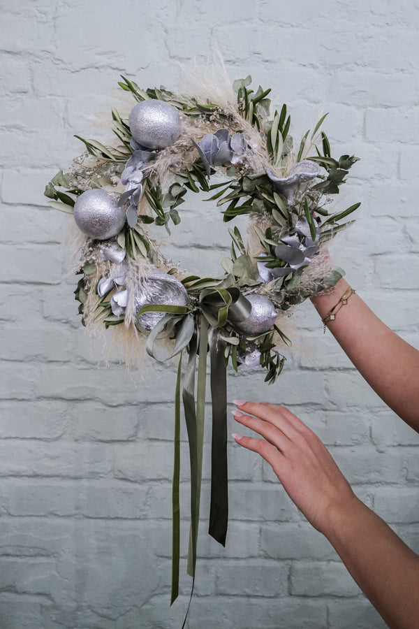 Adventskranz Dried Flower Christmas Wreath Olive 2025