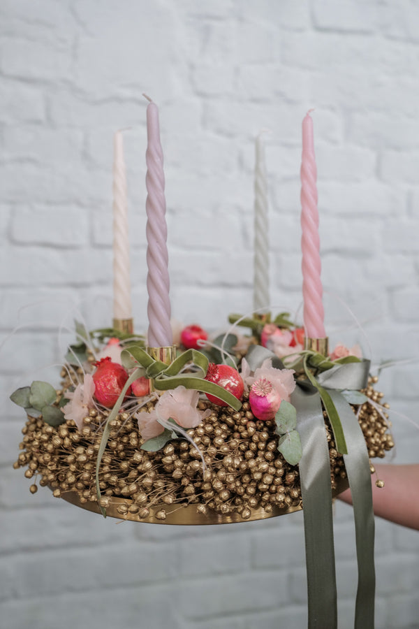 Adventskranz Dried Flower Christmas Wreath Goldie 2025