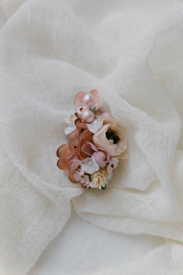 Handmade Flower Clip Peachy
