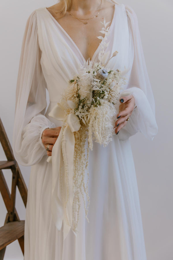 Dried Flower Bouquet White Hydrangea