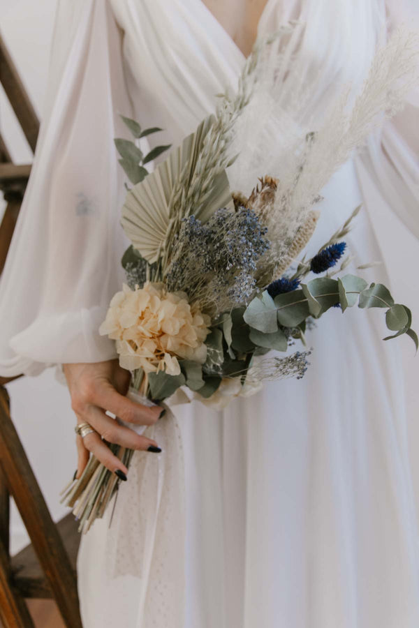 Dried Flower Bridal Bouquet Blueberry