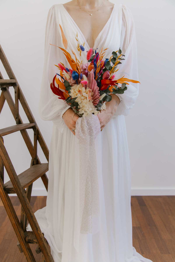 Dried Flower Bridal Bouquet Hawaiian Night