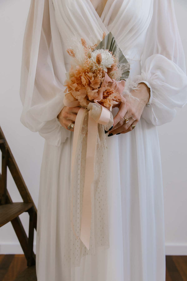 Dried Flower Bridal Bouquet Rosé Bride