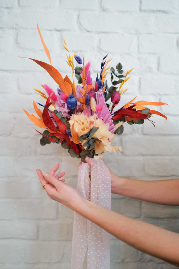 Dried Flower Bridal Bouquet Hawaiian Night