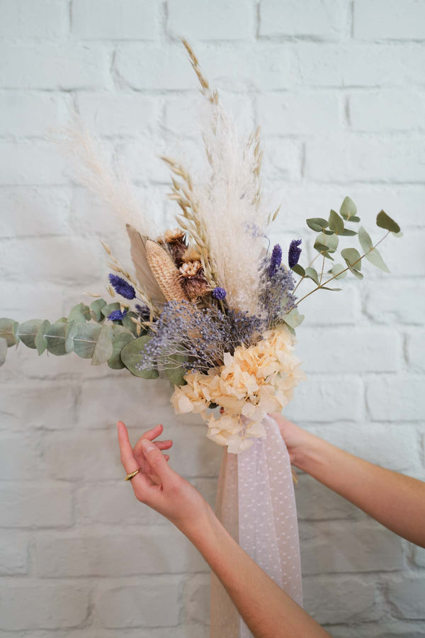 Dried Flower Bridal Bouquet Blueberry