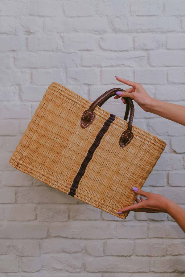 Moroccan large beach bag DARK LINE