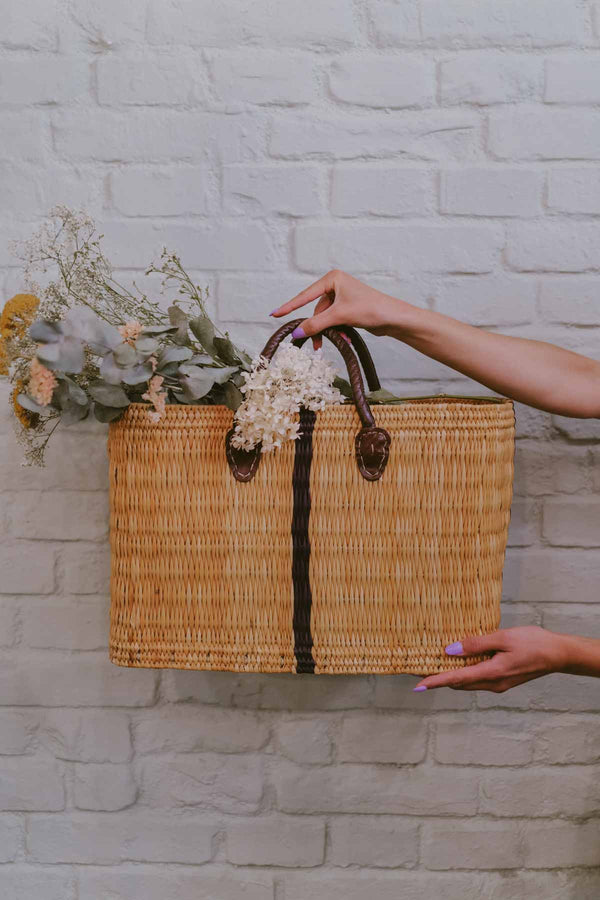Moroccan large beach bag DARK LINE