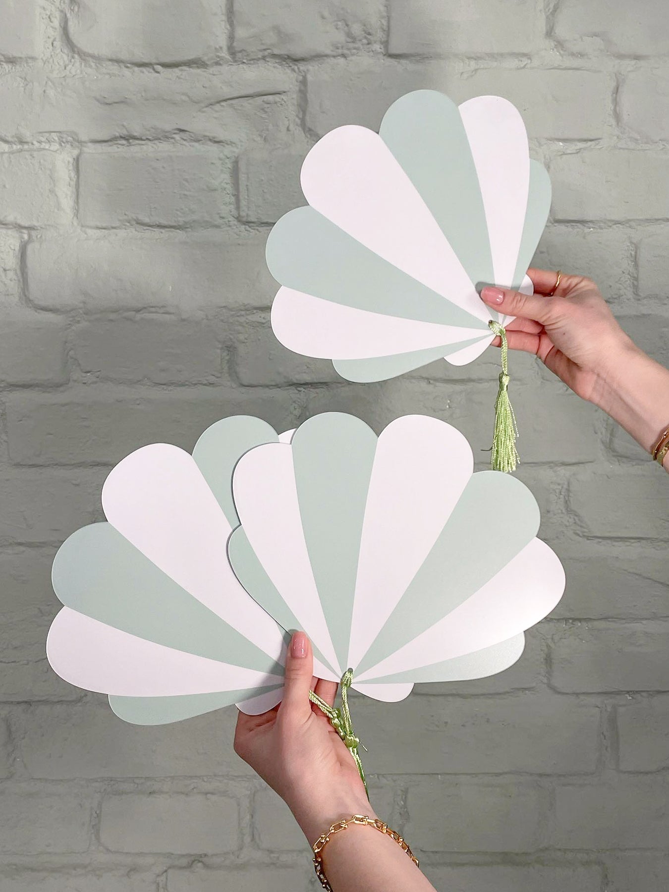 Soft Mint Summer Wedding Fan
