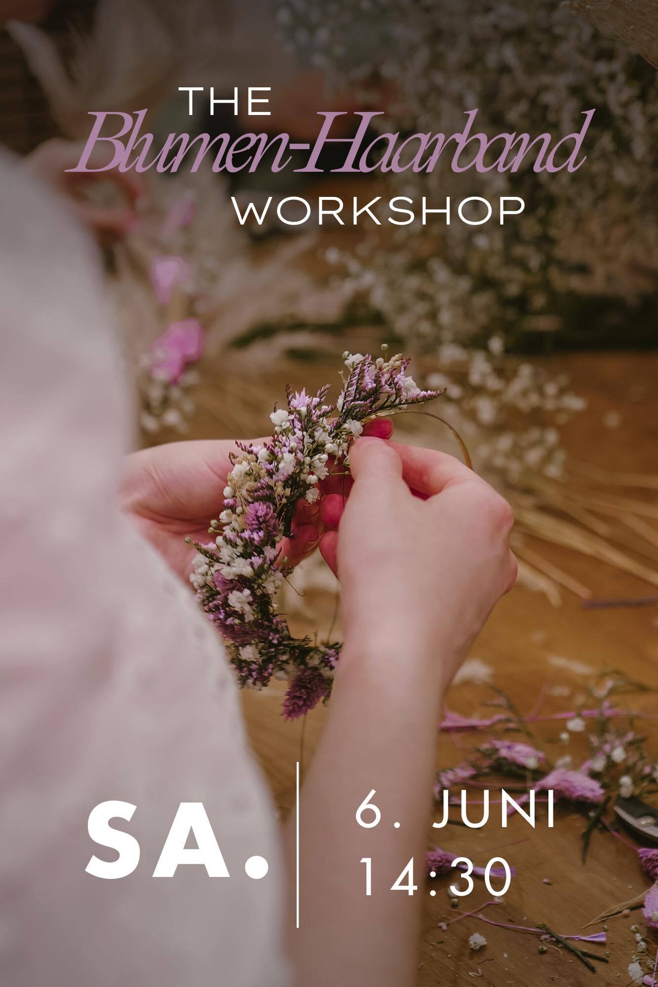 Workshop Wien Blumen Haarband Sa. 6 . Juni 2026 // 14:30 - 16:00 Uhr