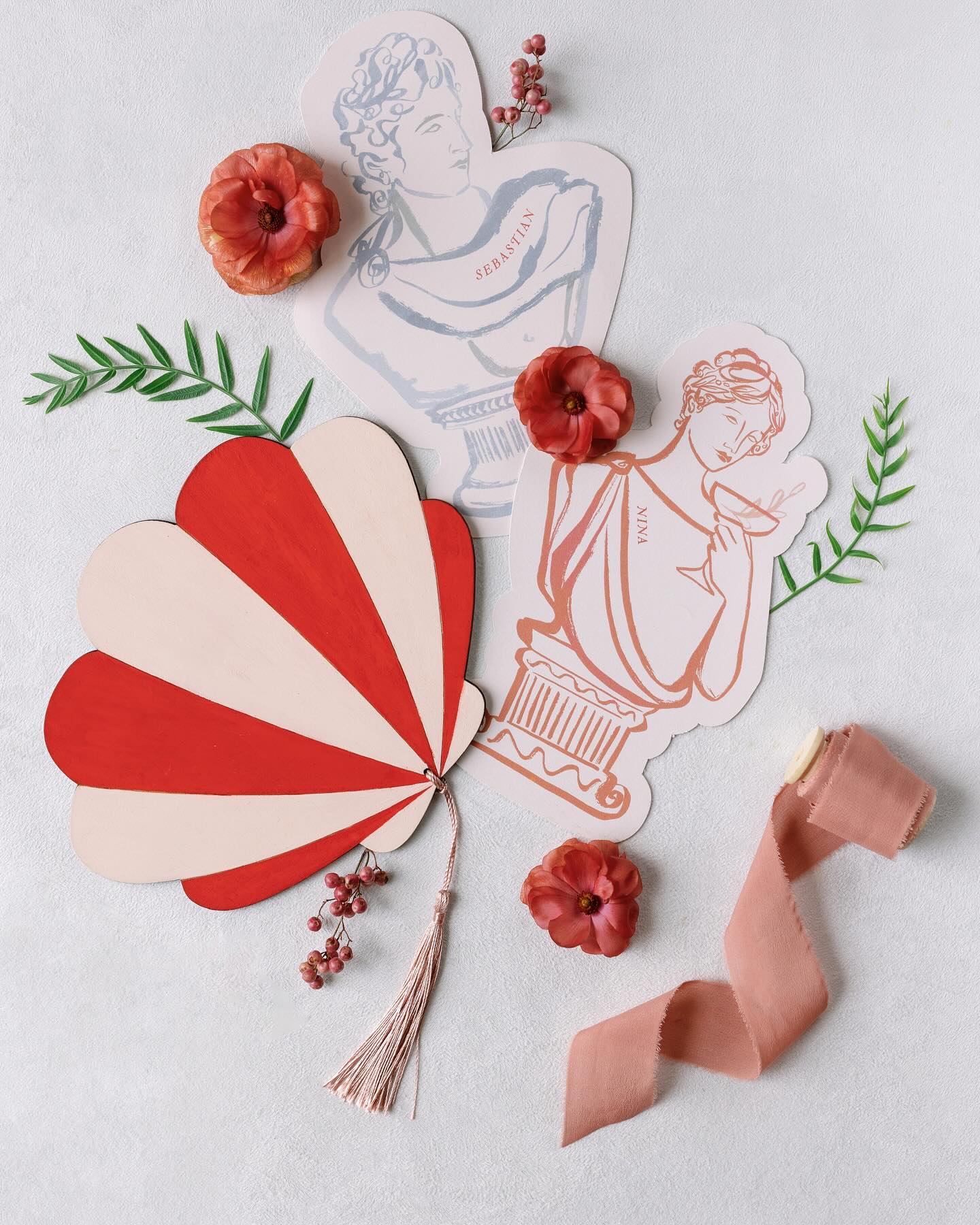 Red Summer Wedding Fan