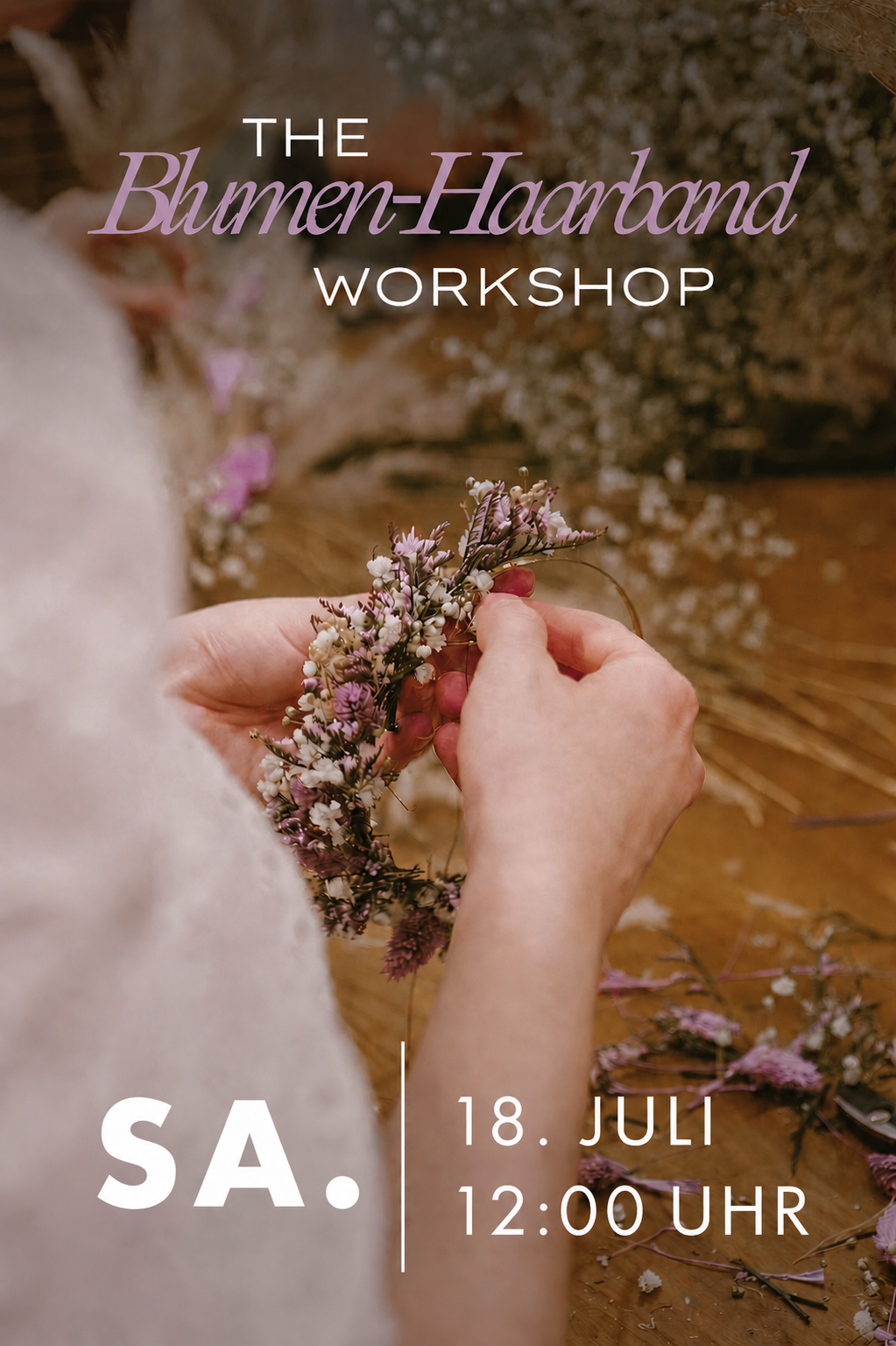Workshop Wien Blumen Haarband Sa. 18 . Juli 2026 // 12:00 - 13:30 Uhr