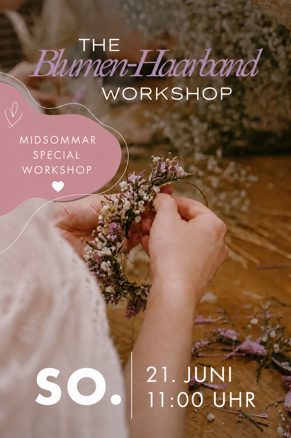 Workshop Wien Blumen Haarband So. 21 . Juni 2026 // 11:00 - 12:30 Uhr
