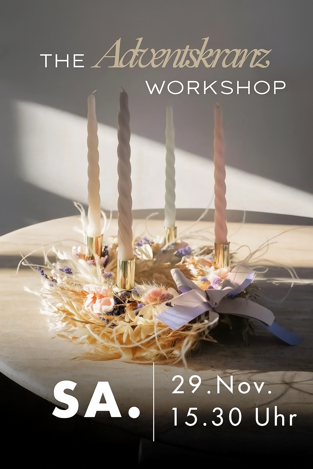 Adventskranz Workshop 29. November 2025 15:30 Uhr