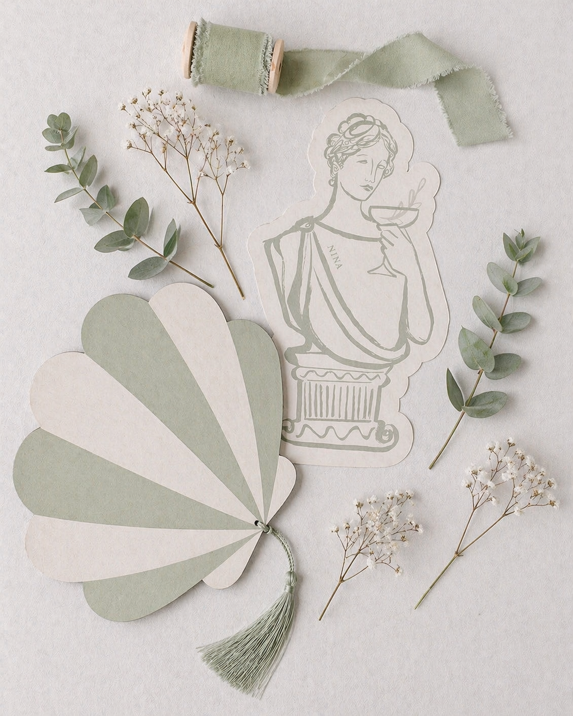Soft Mint Summer Wedding Fan