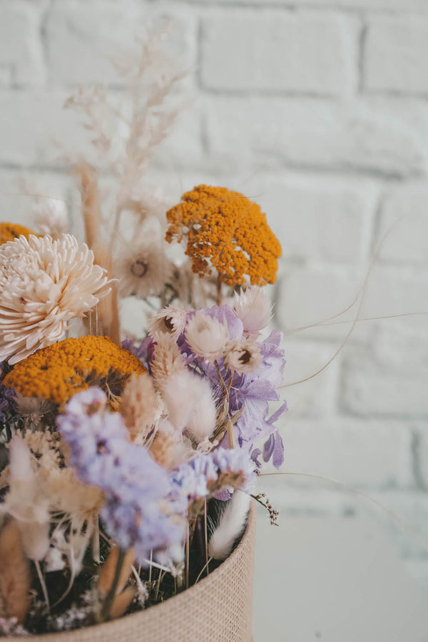 Linen Dried Flower Box Mustard