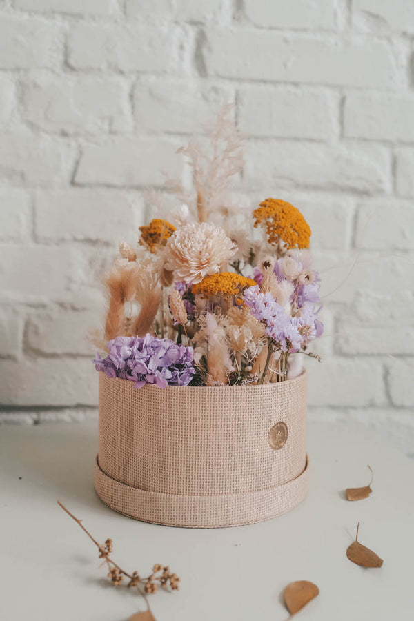 Linen Dried Flower Box Mustard