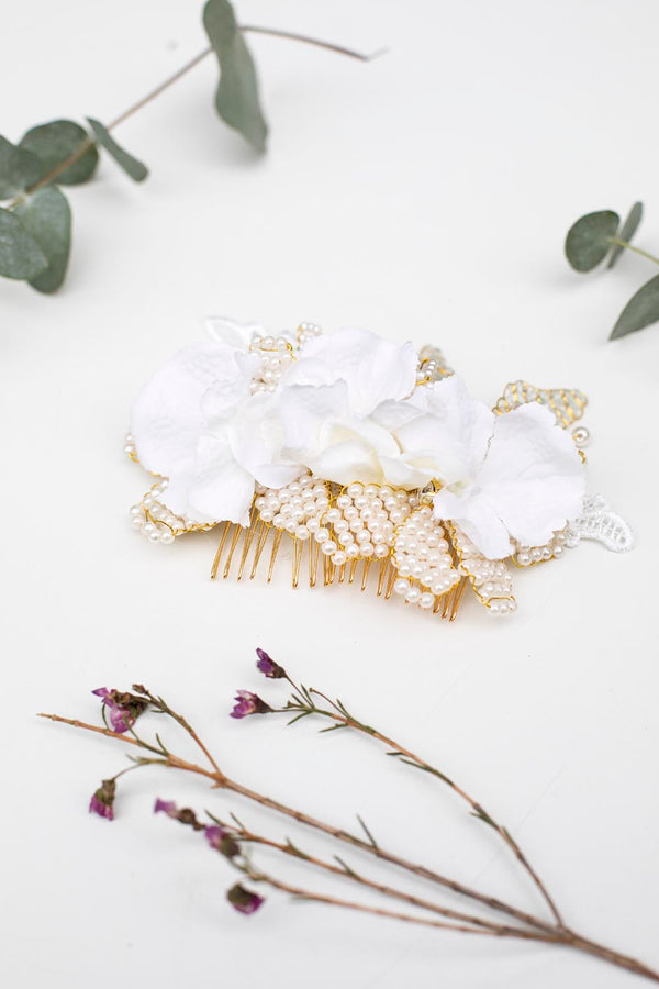 Elisa Handmade Flower Comb