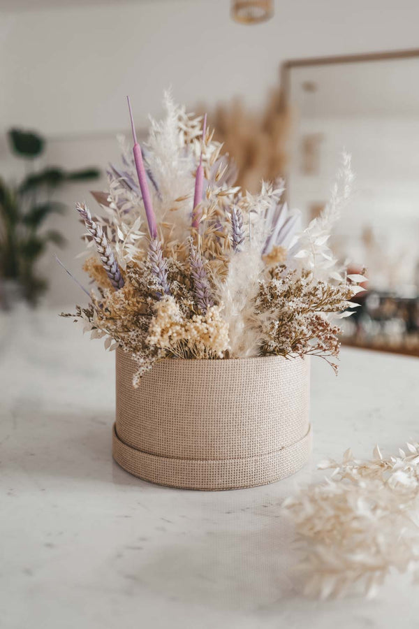 Linen Dried Flower Box Miss Violet