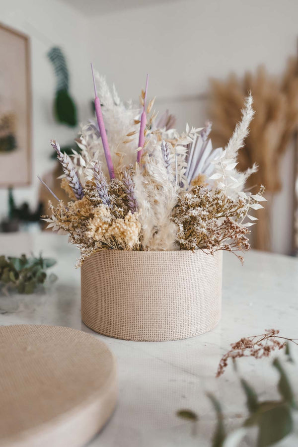 Linen Dried Flower Box Miss Violet