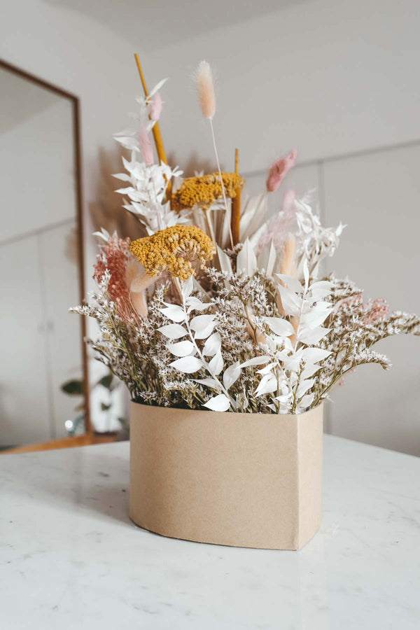 Mustard Heart Dried Flower Box