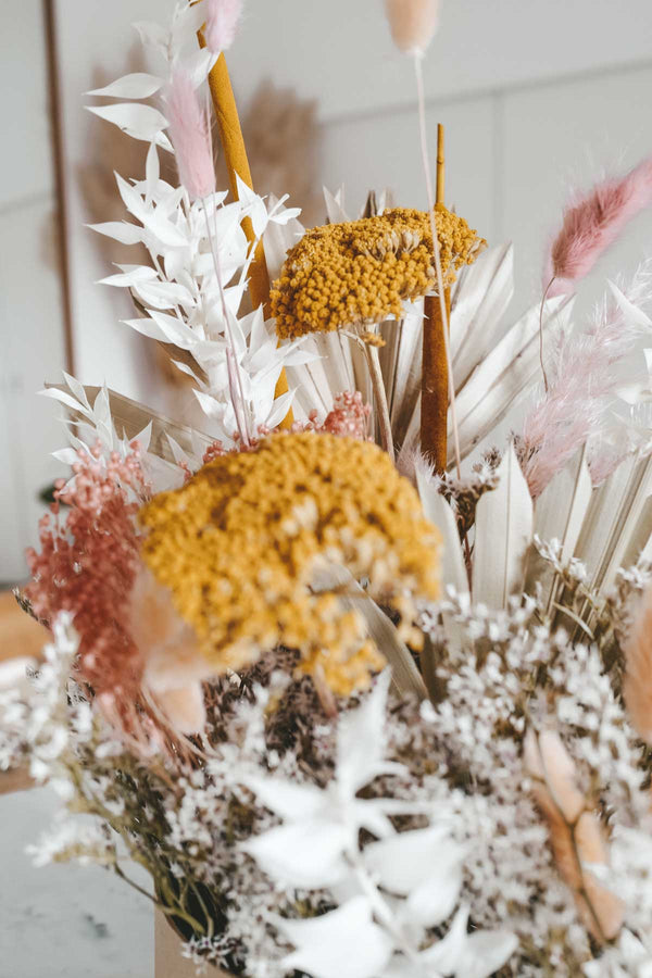 Mustard Heart Dried Flower Box