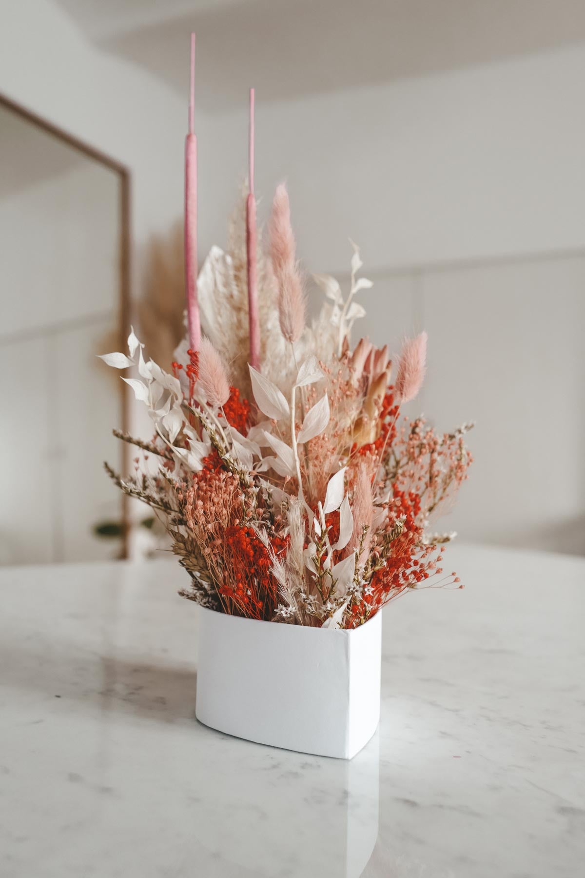 Rosé Heart Dried Flower Box