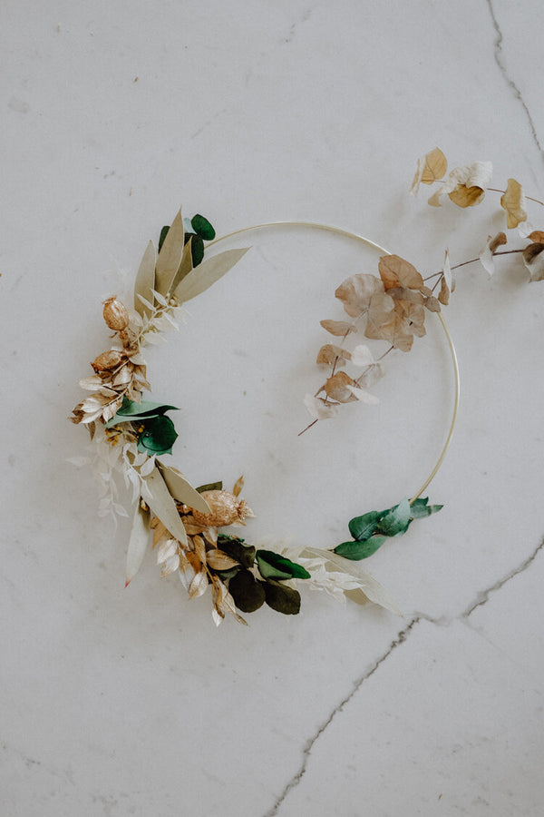 Greenery Handmade Dried Flower Hoop - 40cm