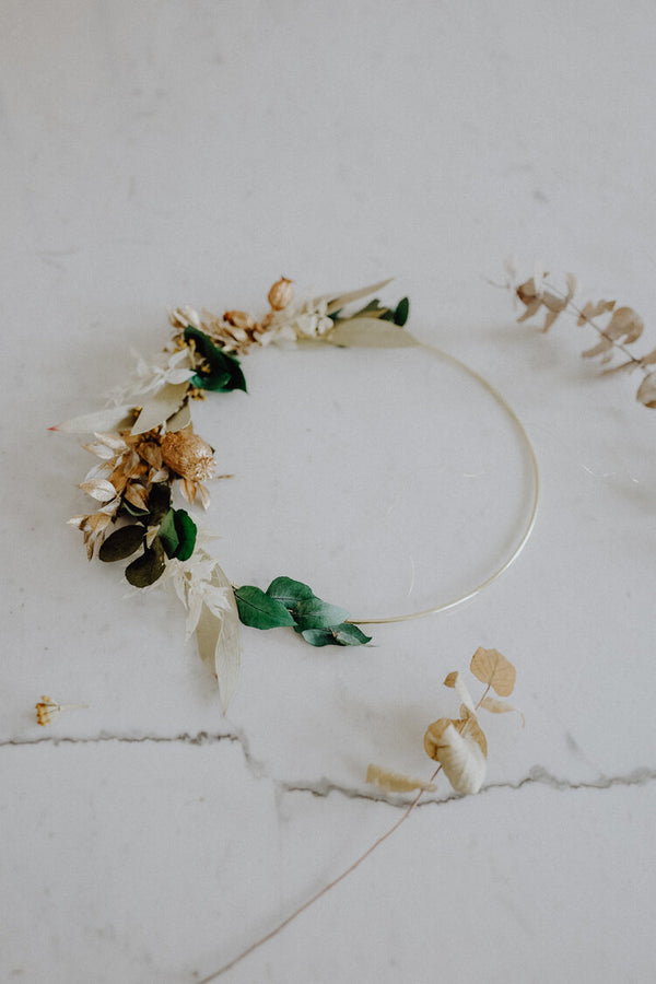 Greenery Handmade Dried Flower Hoop - 40cm