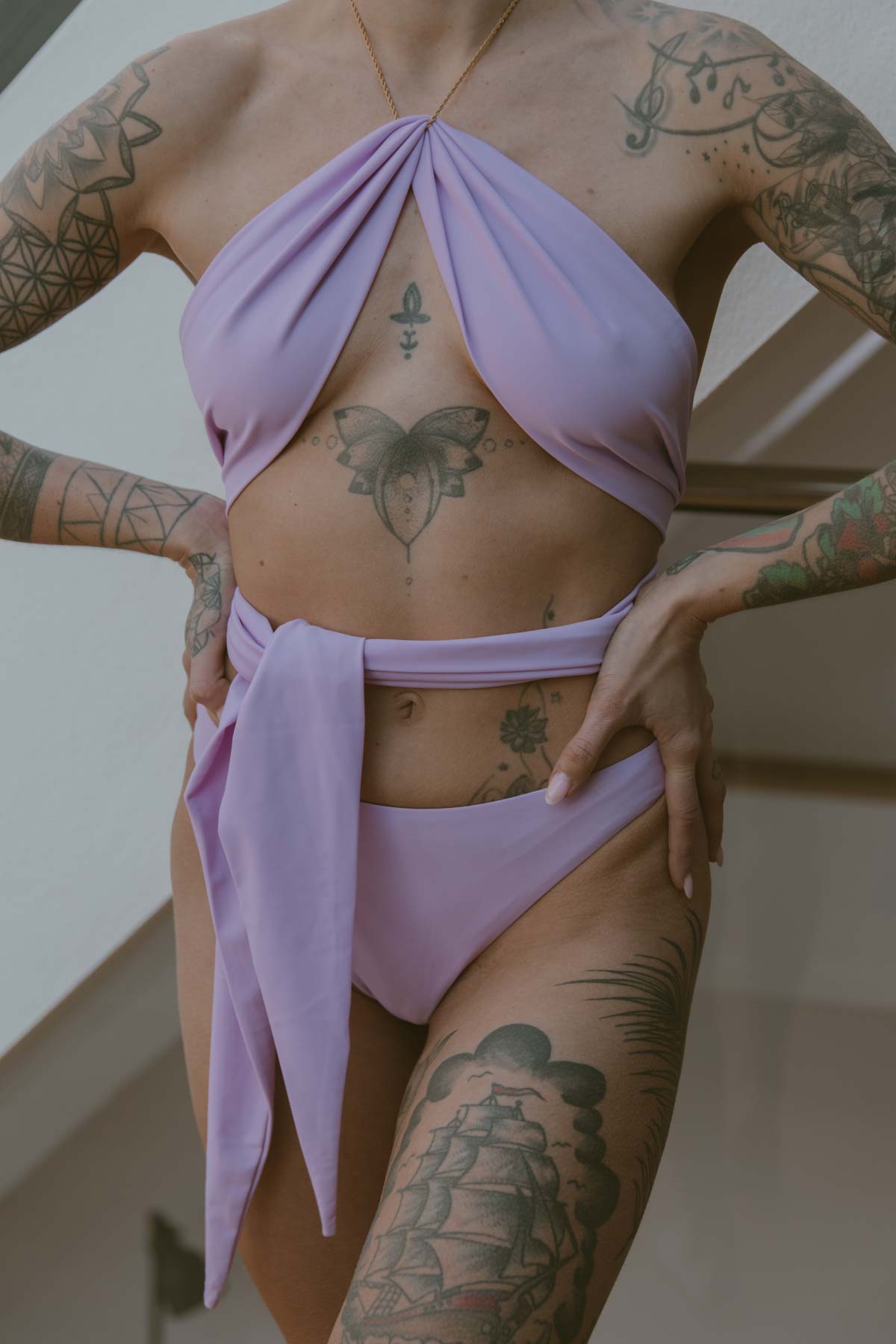Sustainable Bandeau Bikini Lavender