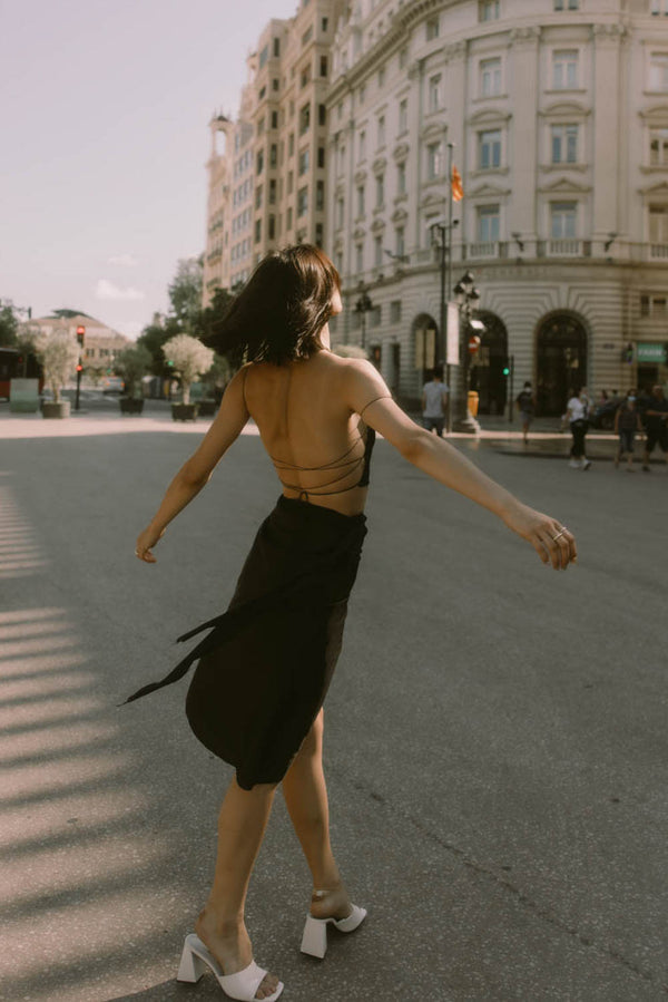 Satin Wrap Skirt