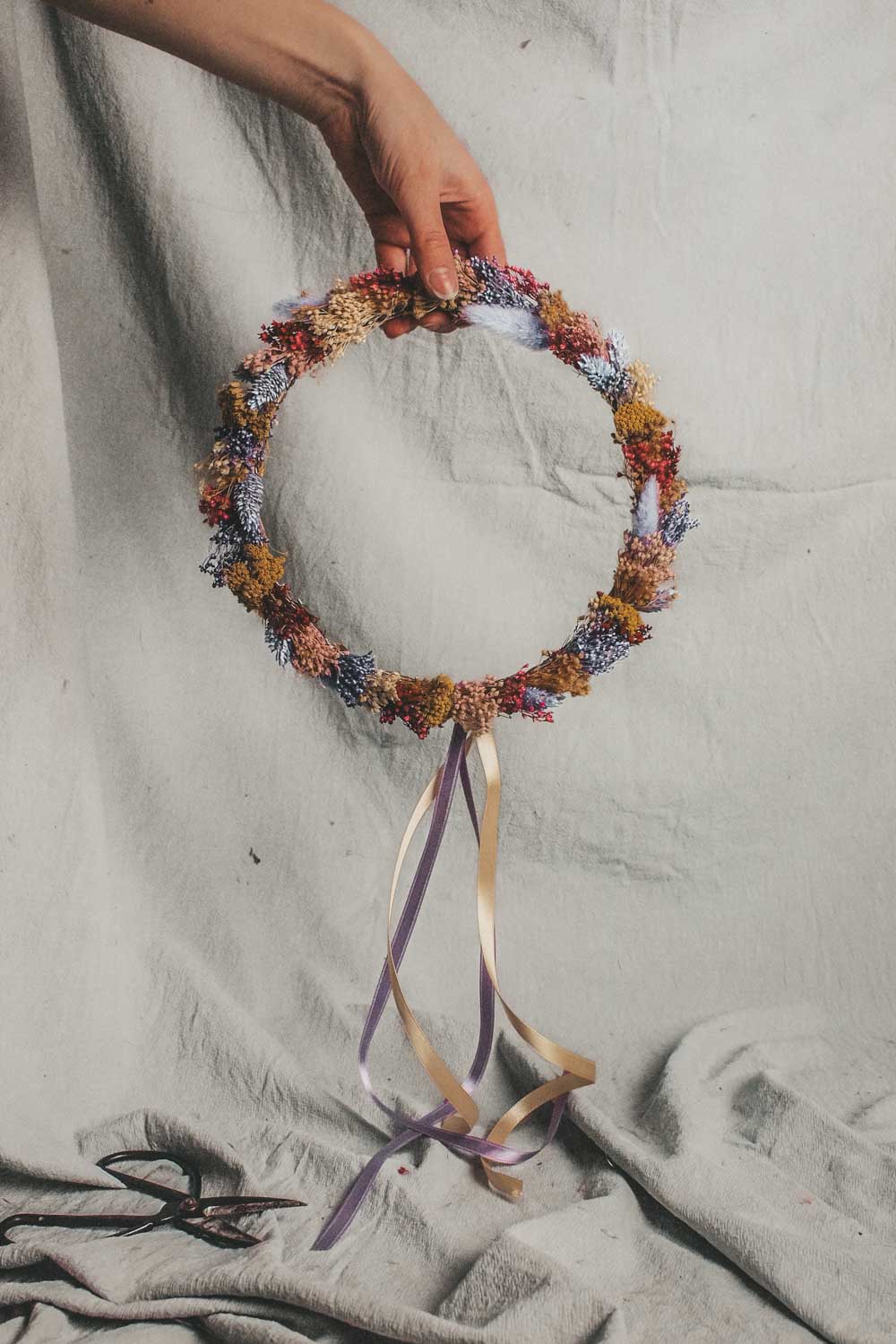 Handmade Dried Flower Hoop Bonnie