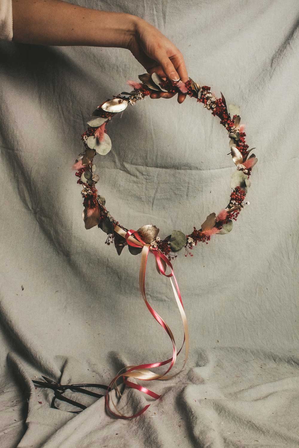 Handmade Dried Flower Hoop Coco