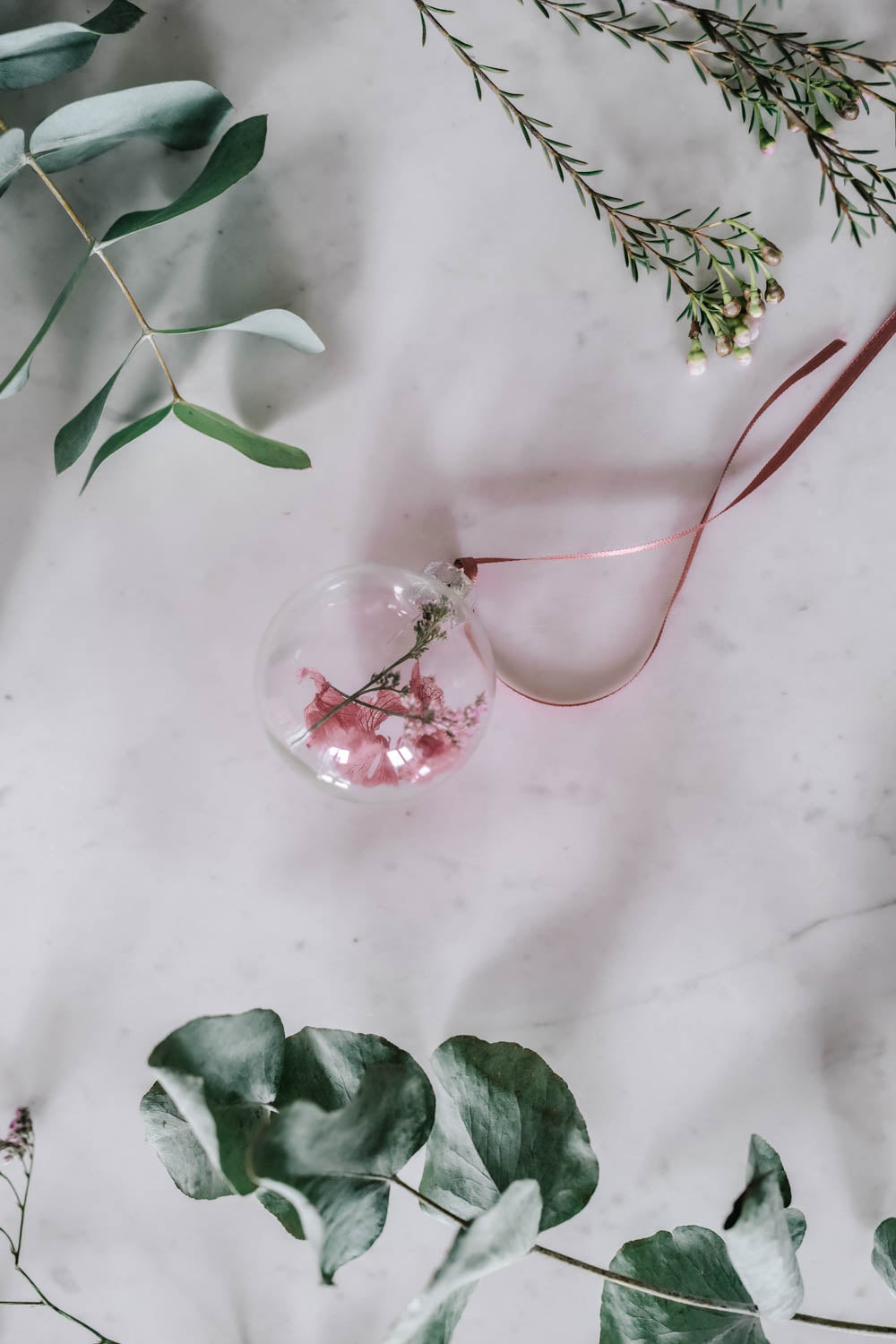 Weihnachtskugeln Trockenblumen Christmas Glass Baubles