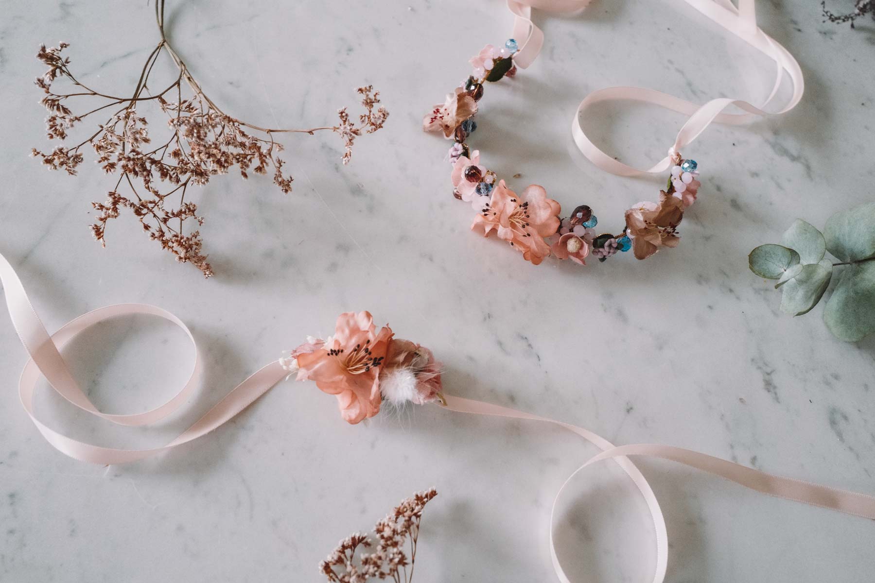 Miss Peach Handmade Flowerband