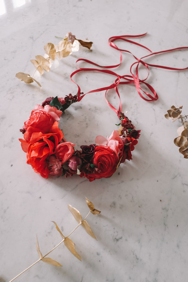 Rasperry Handmade Queen Flowercrown