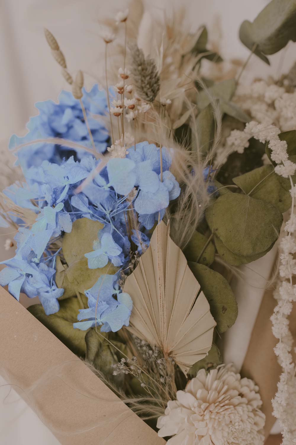 Bouquet of preserved and everlasting Electric Blue
