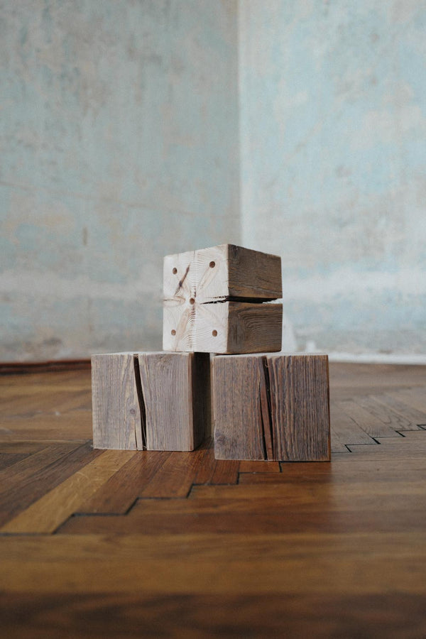 Handmade Block of Wood for Pampas Grass