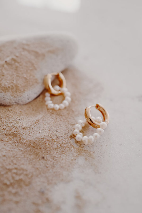 Sister Pearl Hoops Earrings