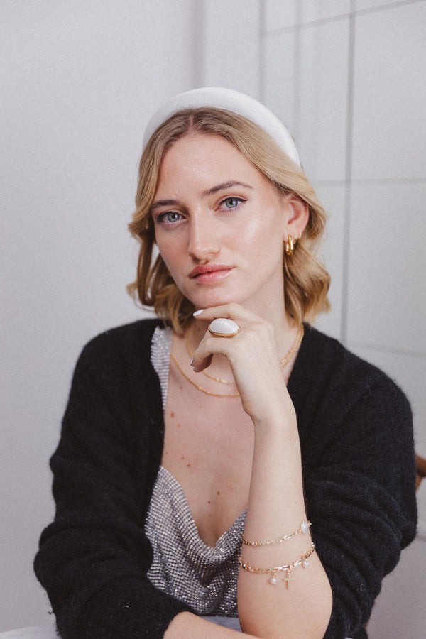 Headband White Velvet
