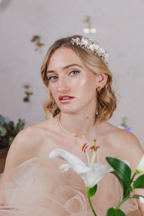 Snowwhite Handmade Flower Headpiece